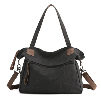 Minimalist Travel Tote for Women – Spacious Canvas Handbag with Single Shoulder Design