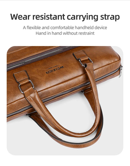 Elite Craft Horizontal Business Bag for Men – High-Quality PU Leather