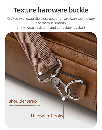 Elite Craft Horizontal Business Bag for Men – High-Quality PU Leather