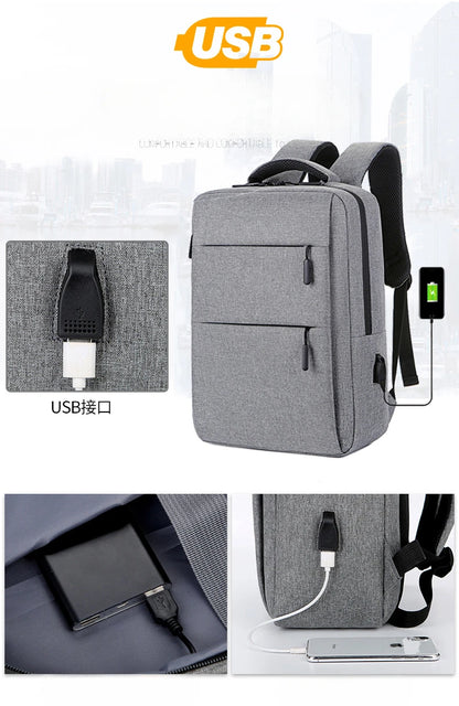 Casual Men’s Rucksack | Oxford Fabric Waterproof School & Travel Backpack with USB
