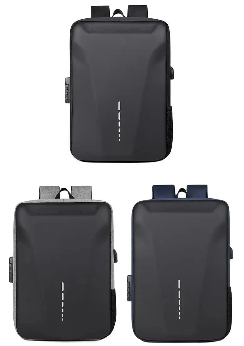 Advanced Waterproof Business Backpack – Hard Shell, USB Charging, Anti-Theft Design for Men