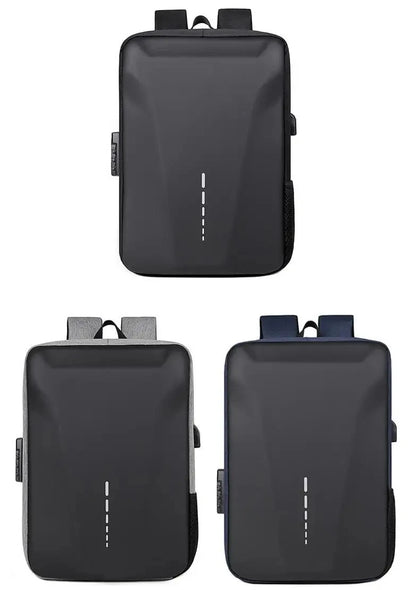 Advanced Waterproof Business Backpack – Hard Shell, USB Charging, Anti-Theft Design for Men