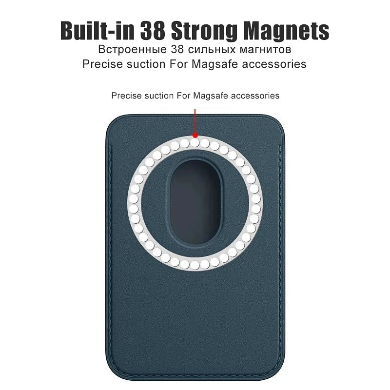Classic Leather MagSafe Wallet Cover – Secure Magnetic Card Holder Case for iPhone