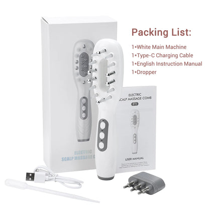 Advanced Rechargeable Hair Massage Comb. Anti-Hair Loss for Hair Strength & Shine