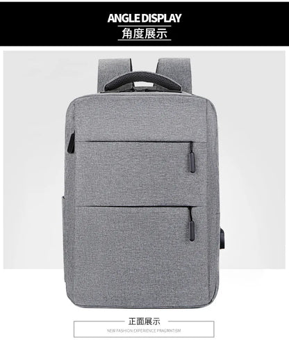 Casual Men’s Rucksack | Oxford Fabric Waterproof School & Travel Backpack with USB
