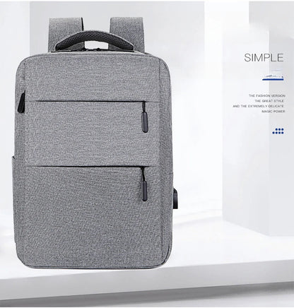 Casual Men’s Rucksack | Oxford Fabric Waterproof School & Travel Backpack with USB