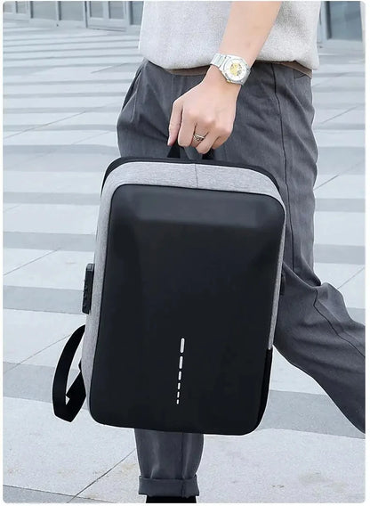 Advanced Waterproof Business Backpack – Hard Shell, USB Charging, Anti-Theft Design for Men