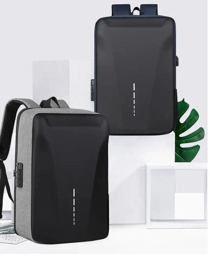 Advanced Waterproof Business Backpack – Hard Shell, USB Charging, Anti-Theft Design for Men