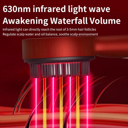 Smart Electric Scalp Massager | Red Light Therapy Comb for Hair Growth & Stress Relief