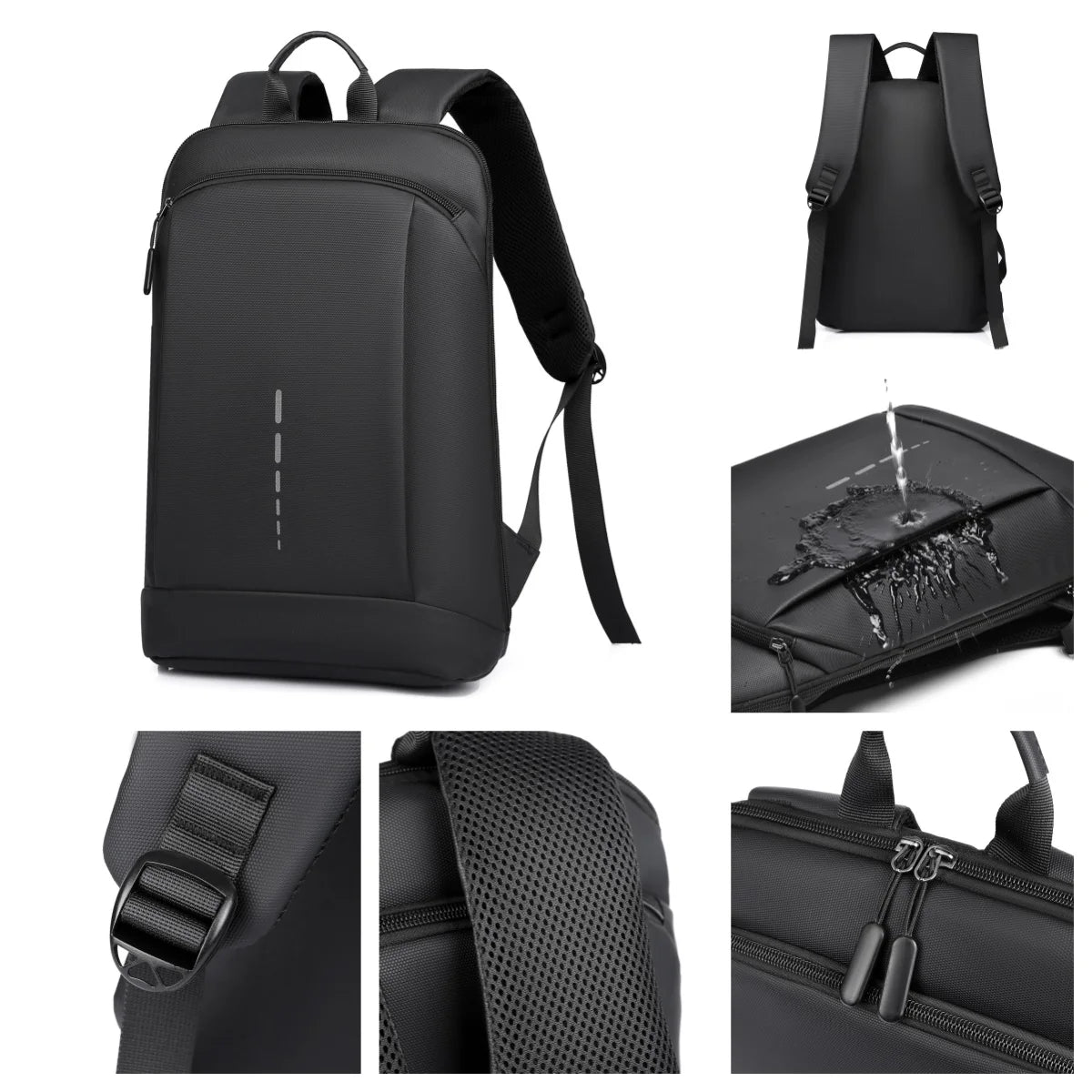Slim & Stylish Men's Backpack – Waterproof, Lightweight, and Perfect for 15.6-Inch Laptops