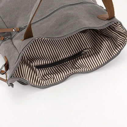 Minimalist Travel Tote for Women – Spacious Canvas Handbag with Single Shoulder Design