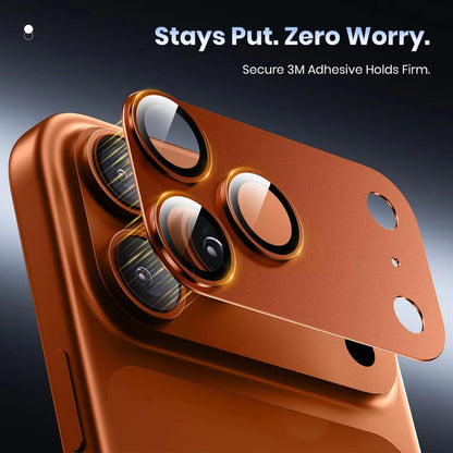 NNBILI iPhone 17 Pro Max Camera Lens Guard – Strong Adsorption, 9H+ Tempered Glass, Full Metal Protection