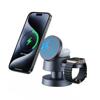 Fast 4-in-1 Wireless Charger – Compatible with iPhone 16–12, Apple Watch 10–4 & AirPods Pro/2/3